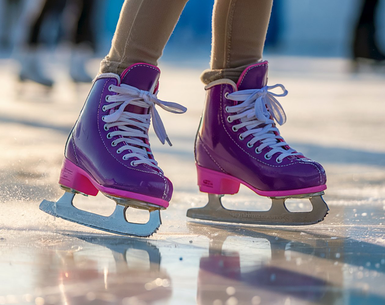 Eislaufen/Schlittschuhlaufen auf der Eisbahn bei ICEDOUT BERLIN im Horst-Dohm-Stadion in Charlottenburg/Wilmersdorf