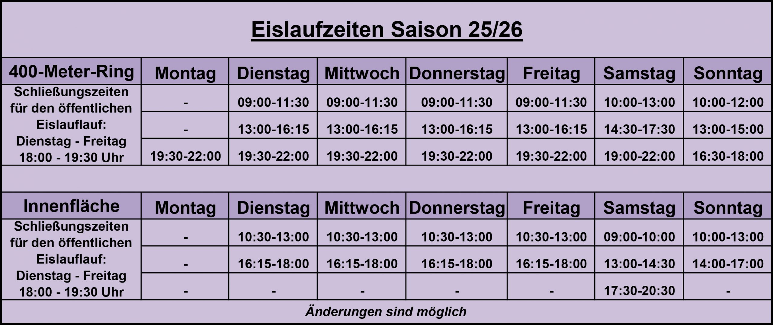 Eislaufzeiten Horst-Dohm-Stadion Berlin Saison 2025/26 Eislaufzeiten Horst-Dohm-Stadion Berlin Saison 2025/26